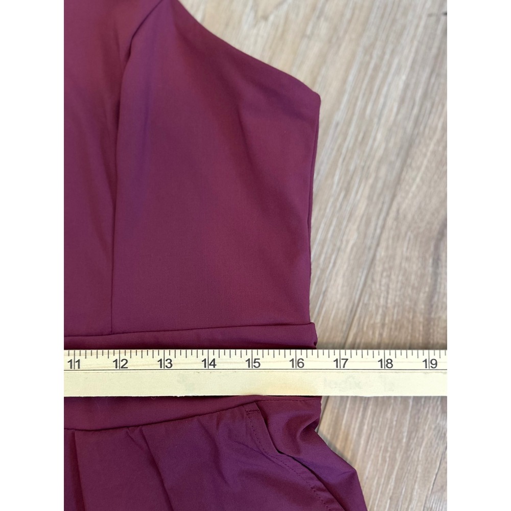 Halara Breezeful XL Burgundy V Neck Romper Activewear Sporty Resort Chic - Picture 5 of 9